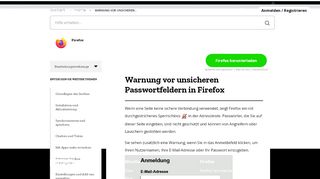 
                            11. Warnung vor unsicheren Passwortfeldern in Firefox | Hilfe zu Firefox
