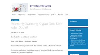 
                            9. Warnung! Warnung Krypto Gold Köln oder Dubai? – Investmentstarter
