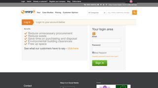 
                            13. Warp It login page- bookmark it!