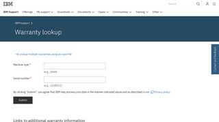 
                            11. Warranty lookup - IBM Support