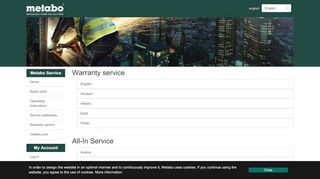 
                            8. Warranty service - metabo-service