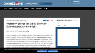 
                            5. Warstory: Europe in Flames: Browser-Game unterstützt Silverlight
