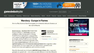 
                            3. Warstory - Europe in Flames | GamesIndustry.biz