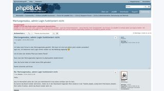 
                            6. Wartungsmodus, admin Login funktioniert nicht - phpBB.de