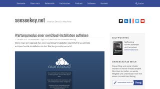
                            6. Wartungsmodus einer ownCloud-Installation aufheben › seeseekey.net