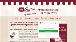 
                            1. Wartungsmodus in WordPress nach Update abschalten › WP Bistro