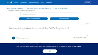 
                            12. Warum darf guterkauf.de.com noch PayPal Zahlung nu... - PayPal ...