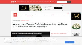 
                            2. Warum eine CCleaner-Funktion komplett für den Eimer ist: Ein ... - Chip