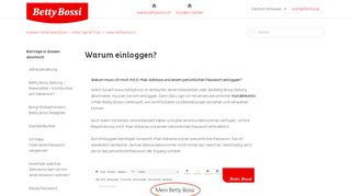 
                            4. Warum einloggen? – Kunden-Center Betty Bossi