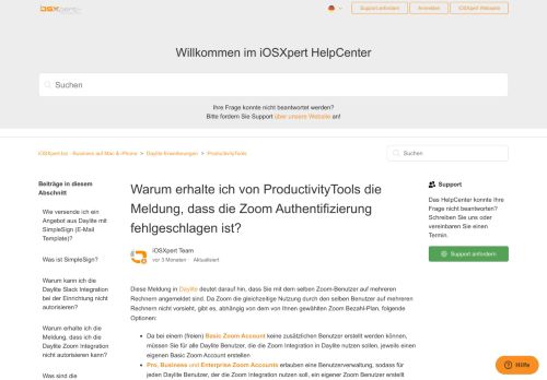 
                            12. Warum erhalte ich von ProductivityTools die Meldung ... - iOSXpert.biz