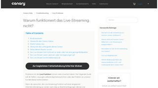 
                            13. Warum funktioniert das Live-Streaming nicht? – Canary Help