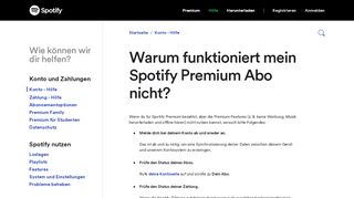 
                            3. Warum funktioniert mein Spotify Premium Abo nicht? - Spotify
