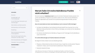 
                            5. Warum habe ich meine BahnBonus Punkte nicht erhalten? - Trainline ...