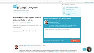 
                            6. Warum kann ich PC SpeedCat nicht aktivieren,habe es wie in ...