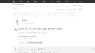 
                            3. Warum kann ich Safari nicht in Elster-onl… - Apple Community