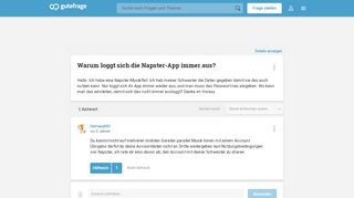 
                            11. Warum loggt sich die Napster-App immer aus? (Android, MTV, Login ...