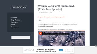 
                            10. Warum Nazis nicht dumm sind. (Einfachere Sprache) | Ashducation