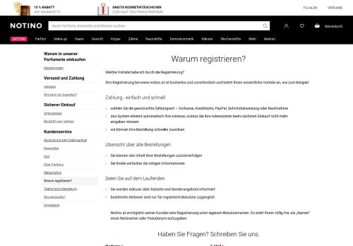 
                            1. Warum registrieren? | notino.at