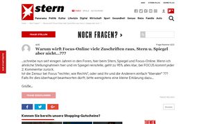 
                            12. Warum wirft Focus-Online viele Zuschriften raus, Stern u. Spiegel aber ...