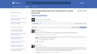 
                            2. Warum zeigt der Messenger immer eine Nachricht an ... - Facebook