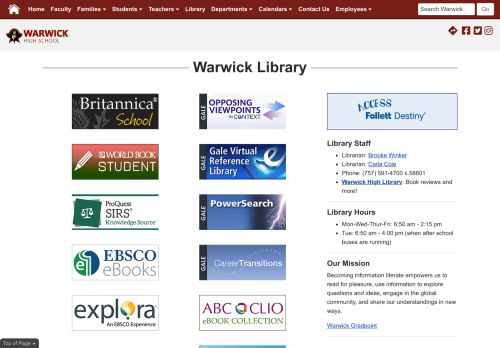 
                            12. Warwick Library - Warwick High School - Newport News Public Schools