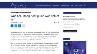 
                            6. Was bei Siroop richtig und was schief lief | Carpathia Digital Business ...