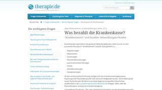 
                            10. Was bezahlt die Krankenkasse? | therapie.de