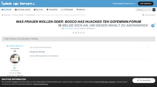 
                            12. Was Frauen wollen oder: Bosco has hijacked teh goFeminin-Forum ...