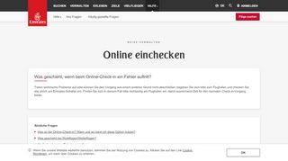 
                            9. Was geschieht, wenn beim Online-Check-in ein Fehler ... - Emirates