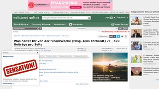 
                            3. Was haltet Ihr von der Finanzwoche (Hrsg. Jens Ehrhardt) ?? - 500 ...