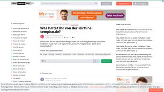 
                            4. Was haltet Ihr von der Flirtline tempico.de? | wer-weiss-was.de