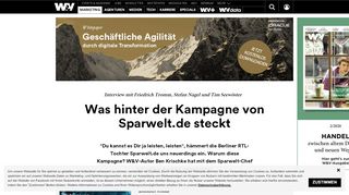 
                            9. Was hinter der Kampagne von Sparwelt.de steckt | W&V