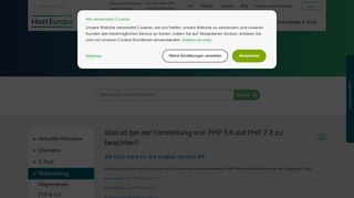 
                            11. Was ist bei der Umstellung von PHP 5.6 auf PHP 7.X zu ... - Host Europe