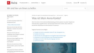 
                            13. Was ist das Avira Connect Kundenkonto?