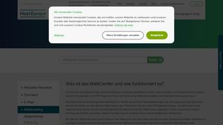 
                            12. Was ist das WebCenter und wie funktioniert es? - Host Europe