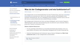 
                            2. Was ist der Codegenerator und wie funktioniert er? | Facebook ...