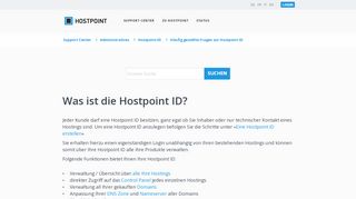 
                            7. Was ist die Hostpoint ID? - Hostpoint Support Center