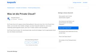 
                            2. Was ist die private Cloud? – Keepsafe Support