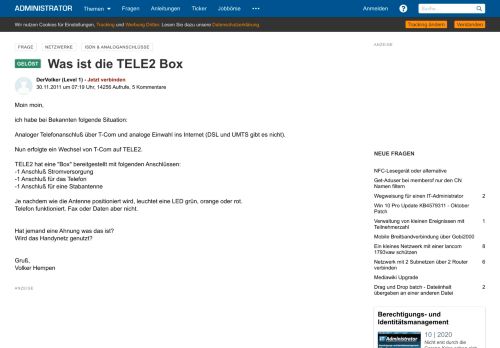 
                            12. Was ist die TELE2 Box - Administrator