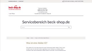 
                            13. Was ist eine Adobe-ID? | Kundenservice beck-shop.de
