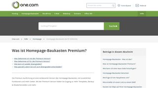 
                            3. Was ist Homepage-Baukasten Premium? – Hilfe | One.com