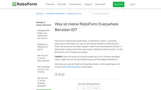 
                            9. Was ist meine RoboForm Everywhere Benutzer-ID? – RoboForm