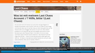 
                            13. Was ist mit meinem Last Chaos Accou: Last Chaos - Spieletipps