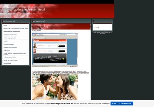 
                            8. Was ist partyface.de? - Gut informiert im Netz?
