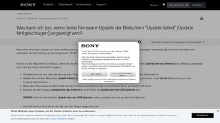 
                            5. Was kann ich tun, wenn beim Firmware-Update der Bildschirm ... - Sony