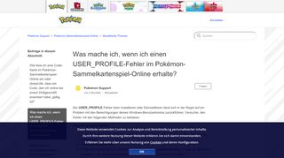 
                            5. Was mache ich, wenn ich den Fehler ... - Pokemon Support