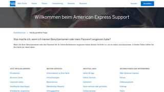 
                            1. Was mache ich, wenn ich meinen Benutzernamen ... - American Express