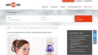 
                            8. Was macht eigentlich ein/e e Chemie- und Pharmatechnologe/-login ...