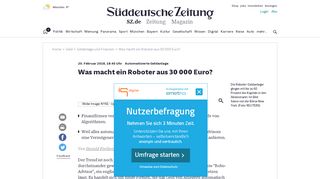 
                            12. Was macht ein Roboter aus 30 000 Euro? - Geld - Süddeutsche.de