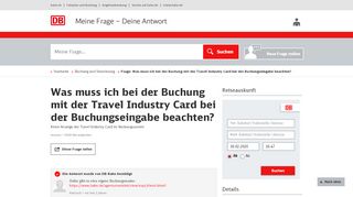 
                            11. Was muss ich bei der Buchung mit der Travel Industry Card bei der ...